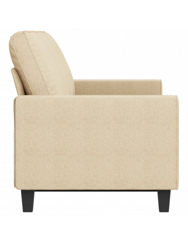 Divano a 3 Posti Crema 180 cm in Tessuto