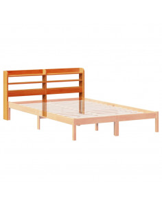 Testiera con Ripiani Marrone Cera 160 cm Legno Massello di Pino