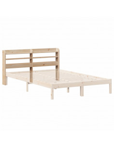 Testiera con Ripiani 140 cm in Legno Massello di Pino