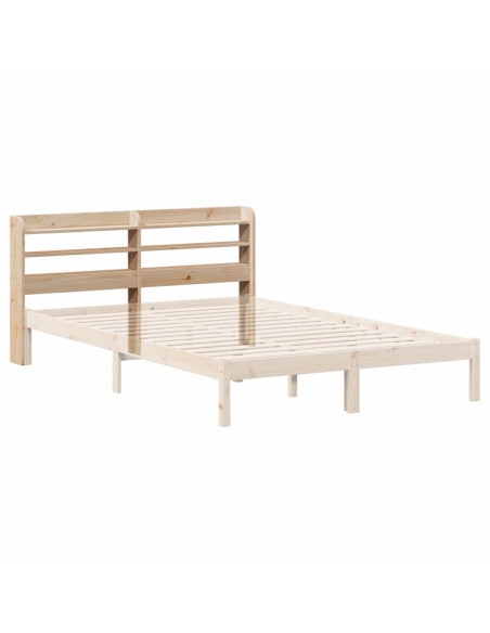 Testiera con Ripiani 140 cm in Legno Massello di Pino
