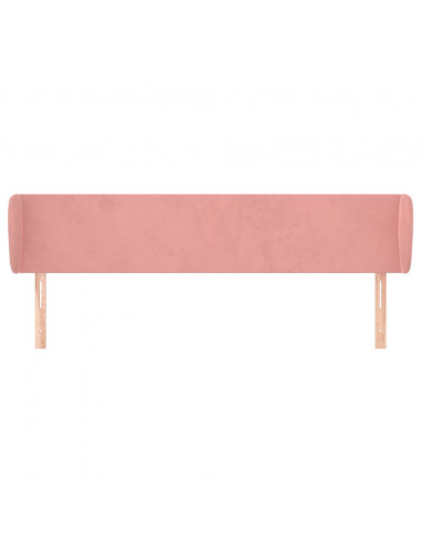 Testiera ad Orecchio Rosa 163x23x78/88 cm in Velluto