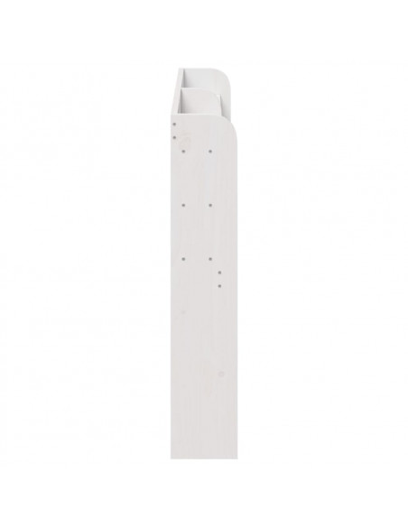 Testiera con Ripiani Bianca 160 cm in Legno Massello di Pino