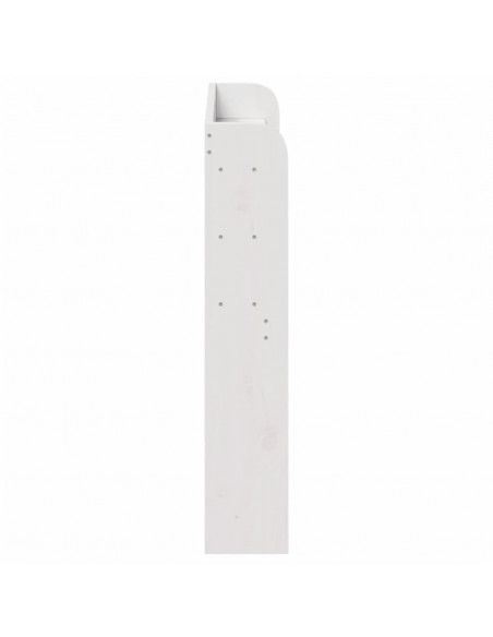Testiera con Ripiani Bianca 75 cm in Legno Massello di Pino