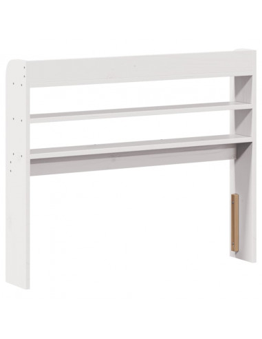 Testiera con Ripiani Bianca 75 cm in Legno Massello di Pino