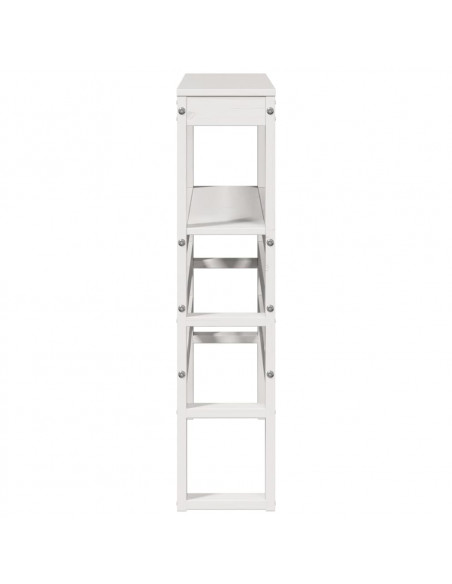 Testiera con Ripiani Bianca 100 cm in Legno Massello di Pino