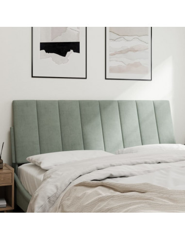 Cuscino Testiera Grigio Chiaro 140 cm in Velluto