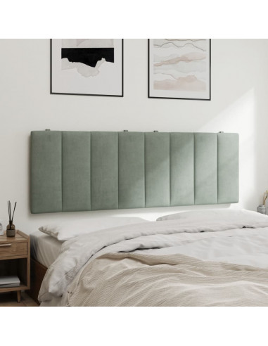 Cuscino Testiera Grigio Chiaro 140 cm in Velluto