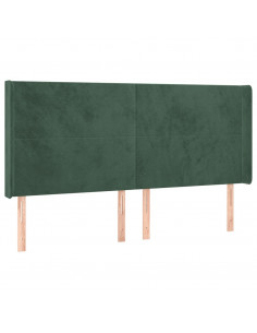 Testiera ad Orecchio Verde Scuro 183x16x118/128 cm in Velluto 2