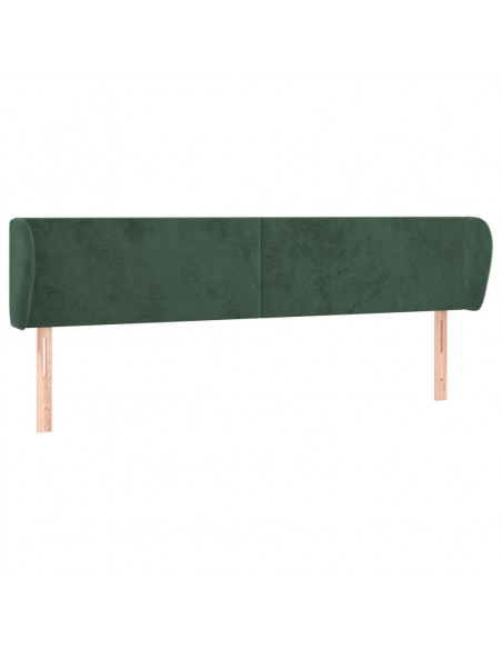 Testiera ad Orecchio Verde Scuro 183x23x78/88 cm in Velluto
