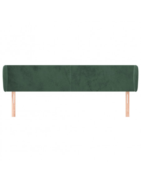 Testiera ad Orecchio Verde Scuro 183x23x78/88 cm in Velluto