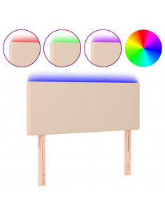 Testiera Cappuccino a LED 90x5x78/88 cm in Similpelle 2