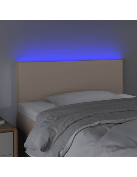 Testiera Cappuccino a LED 90x5x78/88 cm in Similpelle