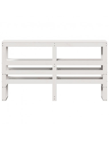 Testiera con Ripiani Bianca 135 cm in Legno Massello di Pino
