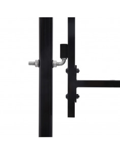 Cancello per recinzione da giardino ASSEN con parte superiore ad arco in acciaio 1,25x5 m Nero 2