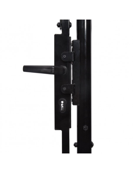 Cancello da Giardino ad Arco in Acciaio 1,75x5 m Nero