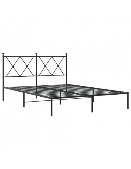 Giroletto con Testiera in Metallo Nero 135x190 cm