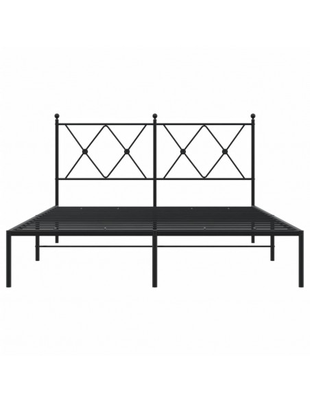 Giroletto con Testiera in Metallo Nero 135x190 cm