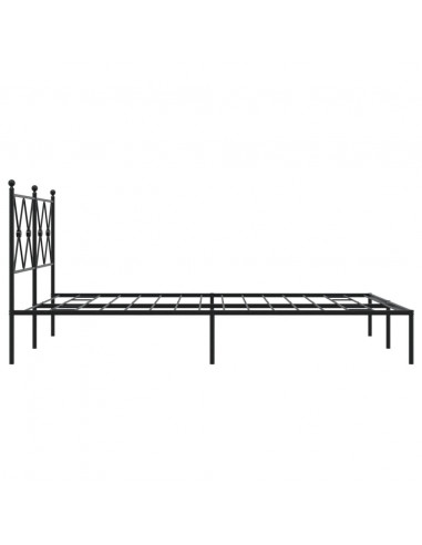 Giroletto con Testiera in Metallo Nero 135x190 cm