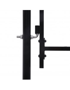 Cancello per recinzione da giardino ASSEN con parte superiore ad arco in acciaio 1,5x5 m Nero 2