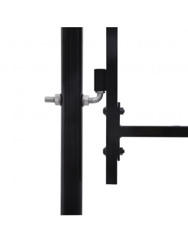 Cancello per recinzione da giardino ASSEN con parte superiore ad arco in acciaio 1,5x5 m Nero