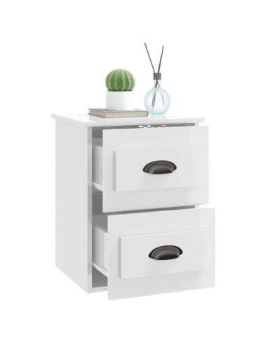 Comodino a Parete Bianco Lucido 41,5x36x53 cm