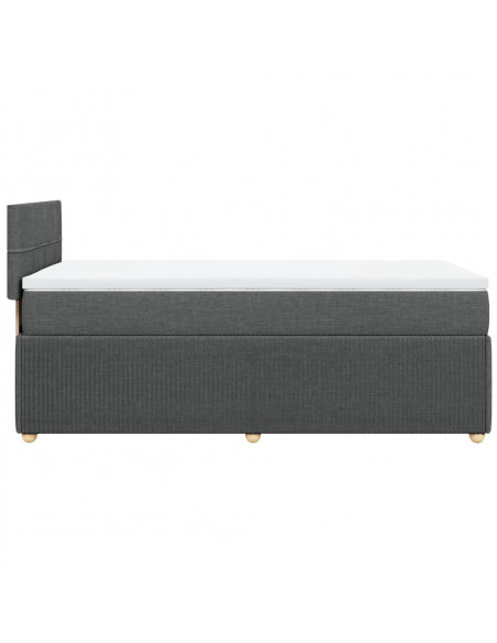 Giroletto a Molle con Materasso Grigio Scuro 90x190 cm Tessuto