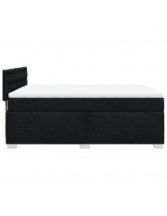 Giroletto a Molle con Materasso Nero 140x200 cm in Tessuto