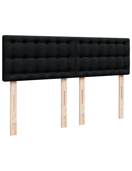 Giroletto a Molle con Materasso Nero 140x200 cm in Tessuto