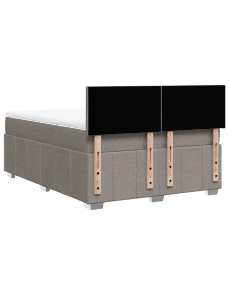 Giroletto a Molle con Materasso Tortora 140x190 cm in Tessuto