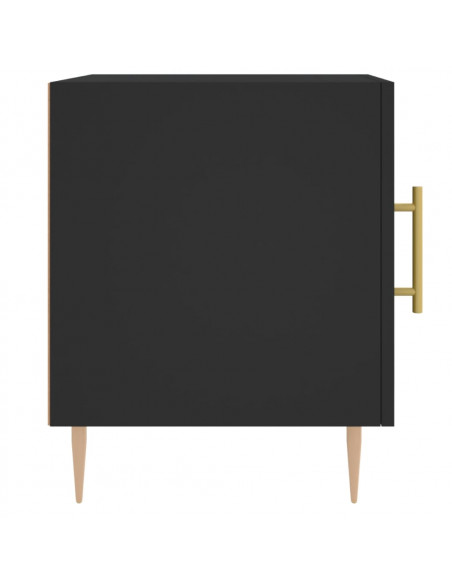 Comodino Nero 40x40x50 cm in Legno Multistrato