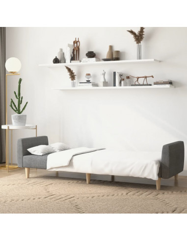 Divano Letto a 2 Posti Grigio Chiaro in Tessuto