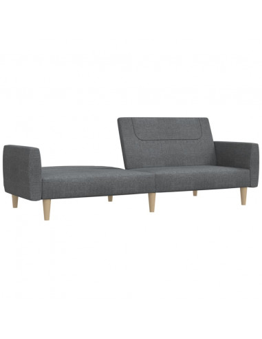 Divano Letto a 2 Posti Grigio Chiaro in Tessuto