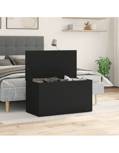 Cassapanca Nera 84x42x46 cm in Legno Ingegnerizzato