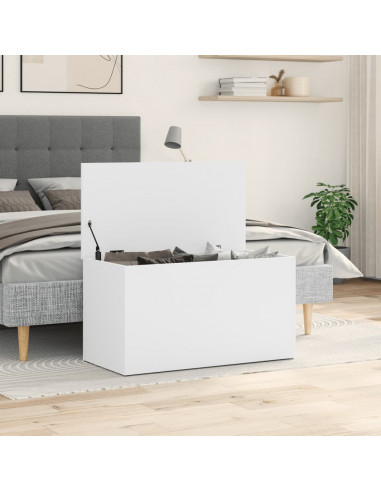 Cassapanca Bianca 84x42x46 cm in Legno Ingegnerizzato