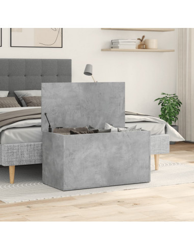 Cassapanca Grigio Cemento 84x42x46 cm in Legno Ingegnerizzato