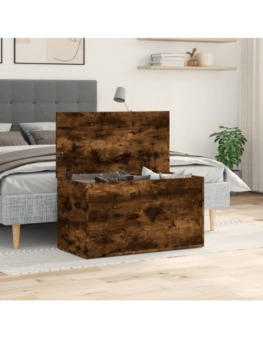 Cassapanca Rovere Fumo 84x42x46 cm in Legno Ingegnerizzato
