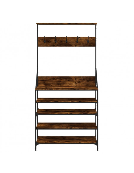 Appendiabiti con Porta Scarpe Rovere Fumo 90x34x184 cm