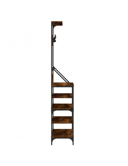 Appendiabiti con Porta Scarpe Rovere Fumo 90x34x184 cm