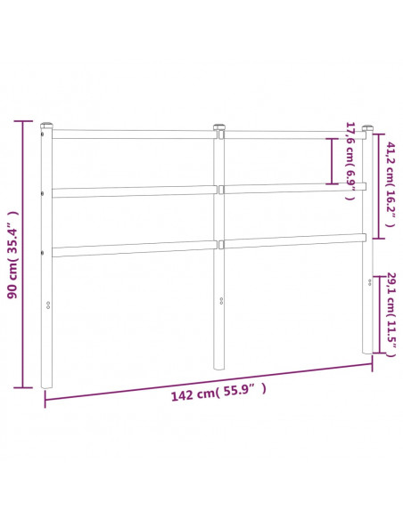 Testiera in Metallo Bianco 135 cm