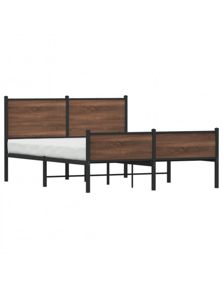 Giroletto Testiera e Pediera Metallo Rovere Marrone 137x190 cm