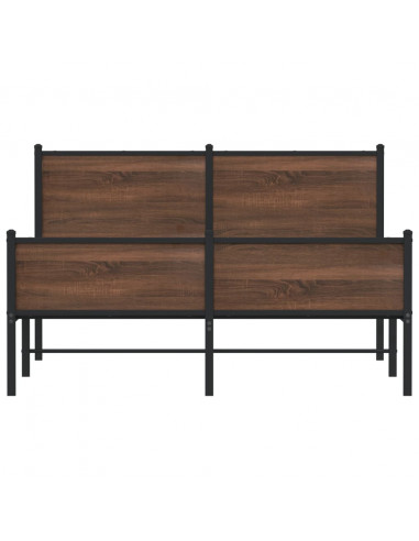 Giroletto Testiera e Pediera Metallo Rovere Marrone 137x190 cm