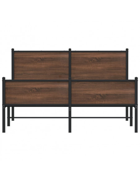 Giroletto Testiera e Pediera Metallo Rovere Marrone 137x190 cm