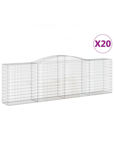 Cesti Gabbioni ad Arco 20 pz 400x50x120/140 cm Ferro Zincato
