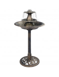 Vasca da Bagno per Uccelli con Fontana Bronzo 50x91 cm Plastica 2