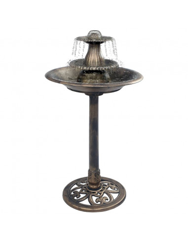 Vasca da Bagno per Uccelli con Fontana Bronzo 50x91 cm Plastica