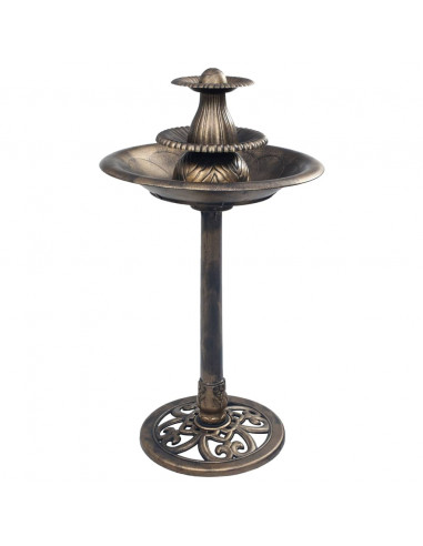 Vasca da Bagno per Uccelli con Fontana Bronzo 50x91 cm Plastica
