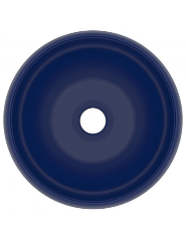 Lavandino Lusso Rotondo Blu Scuro Opaco 40x15 cm in Ceramica