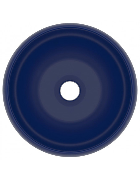 Lavandino Lusso Rotondo Blu Scuro Opaco 40x15 cm in Ceramica