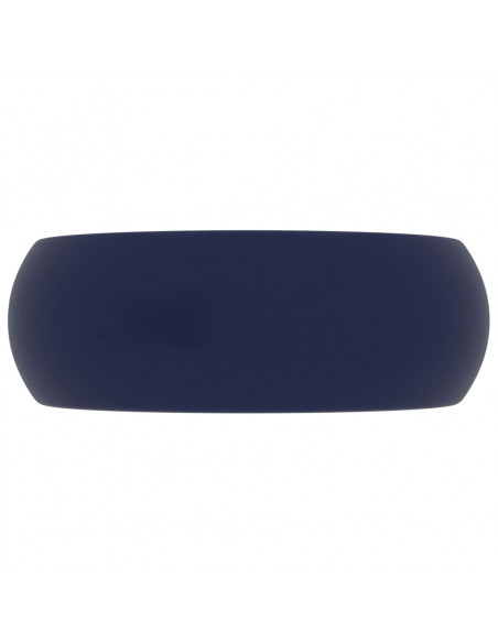 Lavandino Lusso Rotondo Blu Scuro Opaco 40x15 cm in Ceramica