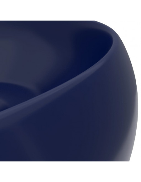 Lavandino Lusso Rotondo Blu Scuro Opaco 40x15 cm in Ceramica